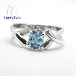 Finejewelthai-แหวนโทพาซ-แหวนเงินแท้-แหวนพลอย-พลอยประจำเดือนเกิด-Topaz-Silver-Ring-R1184tp-ov1 (เลือกสีตัวเรือนได้)