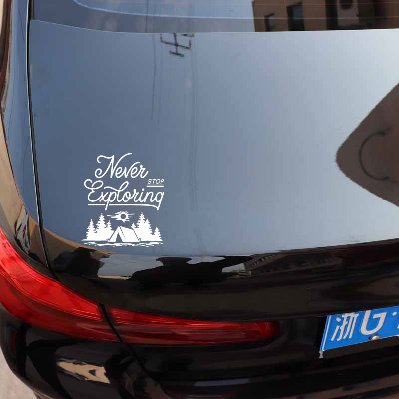 พี-เอ300.Never Stop Exploring Never Stop Exploring Camping Travel สติ๊กเกอร์สะท้อนแสง