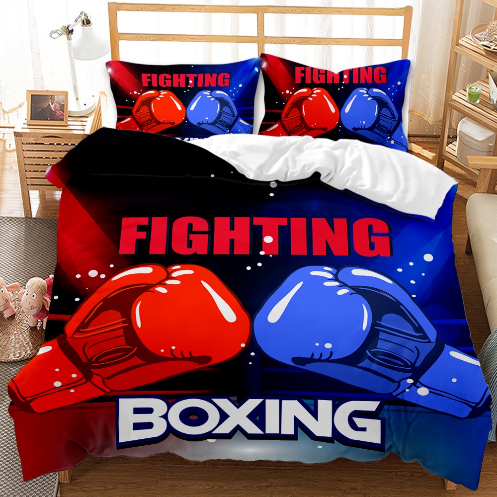 Boxing Gloves Comforter Cover QueenKing Size for Kids Teens Boys Men ...