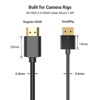🔥ส่งไวจากไทย🔥Smallrig อัลตร้าสลิม 4K Hdmi สายเคเบิ้ล (D ถึง A) 55 ซม -3043