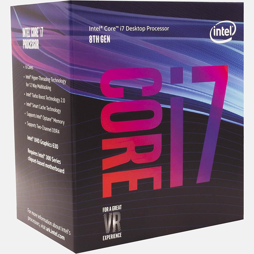 CPU (ซีพียู) Intel Core i7-8700 Coffee Lake 6-Core 3.2 GHz (4.6 GHz Turbo) LGA 1151 (Pansonics)