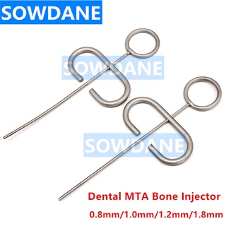 Dental Surgical Implant Bone Powder Collector Scraper MTA Bone Graft Injector Syringe Carrier Straight/Curved Tip 0.8/1.