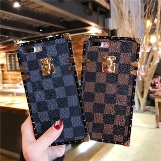 For Huawei Mate20 Mate40 P30 Lite Nova 3i 4 4E 5T 7 Pro 7SE 7i Y6P 2020 Y9 Prime 2019 Fashion Brand Grid Square Phone Case