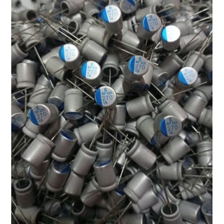 270uF 16V  Capacitor  สีเงินแทบฟ้า ขนาด 12x8mm. ของดีของแท้จากโรงงาน 270UF 16V ตัวเก็บประจุแบบอิเล็กโทรไลต์ /20ตัว/