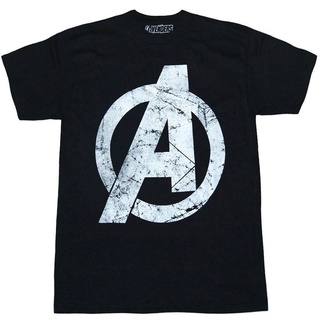 เสื้อยืดลําลอง พิมพ์ลายโลโก้ Avengers Distress ขนาดใหญ่ สําหรับผู้ชาย