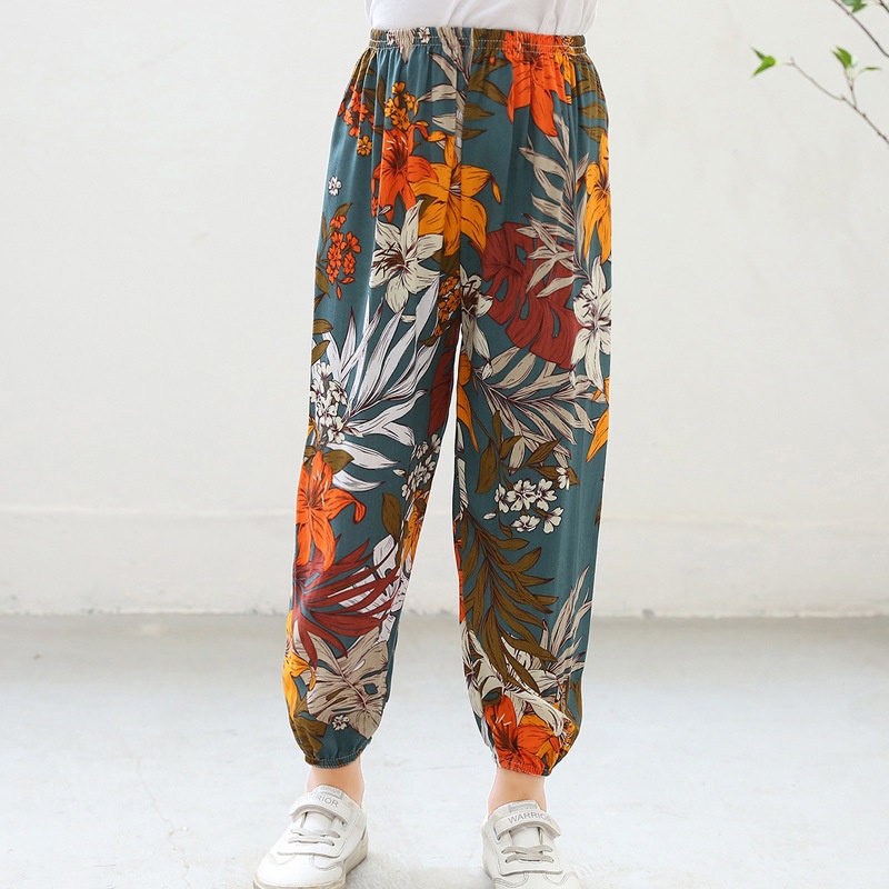 พร้อมส่ง กางเกงผ้าฝ้าย ผ้าไหม พิมพ์ลายการ์ตูน ระบายอากาศ กันยุง ชายหาด สําหรับเด็กผู้ชาย และเด็กผู้หญิง 80-150 ซม. 2 ชิ้น - รูปที่ 2