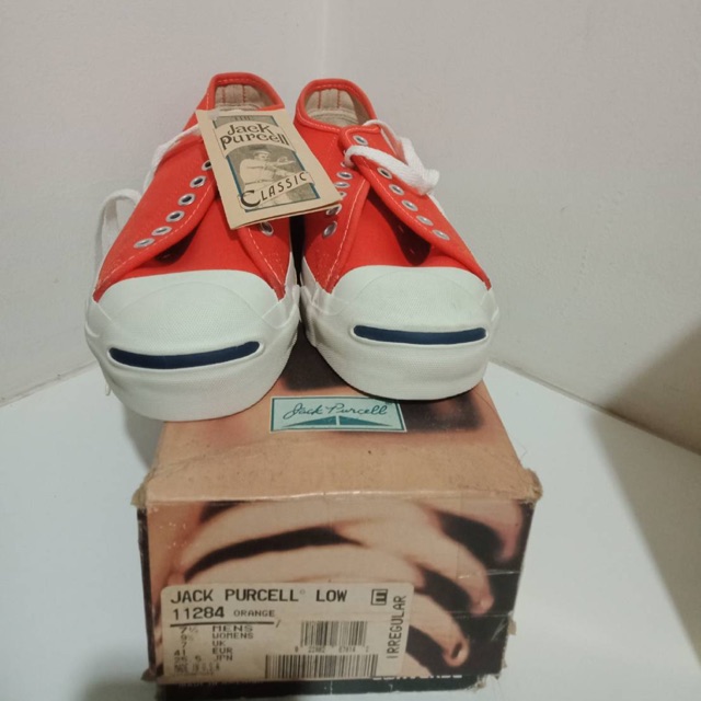 Converse Jack Purcell สีส้มในตำนาน Size 7.5 ปี 90s // made in USA.