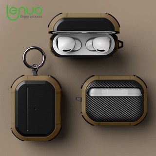 Lenuo เคสหูฟัง TPU PC กันกระแทก พร้อมพวงกุญแจ อุปกรณ์เสริม สําหรับ Airpods pro 3 2 1