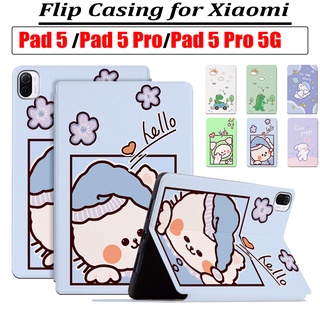 เคสแท็บเล็ตหนัง PU ฝาพับ ลายน่ารัก คุณภาพสูง สําหรับ Xiaomi Pad 5 Pad 5 Pro Mi Pad5 Pro 5G TAP