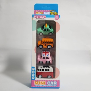 โมเดลรถMINI CAR 4 คัน Cartoon Alloy Automobile Suit