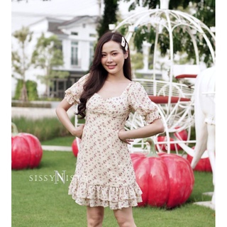 เดรสสั้นลายดอก SND21002: Daisy Print Mini dress (White)