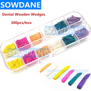 300 Pcs/box Dental Tooth Separator Materials Disposable Dental Supply Interdental Composite Contoured Wooden Wedges Wood