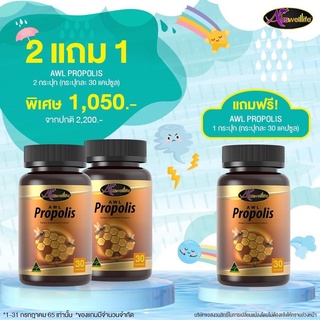 Auswelllife Propolis พรอพอลิส [ 30 และ 60 เม็ด ] สร้างภูมิคุ้มกัน ลดการอักเสบของสิว