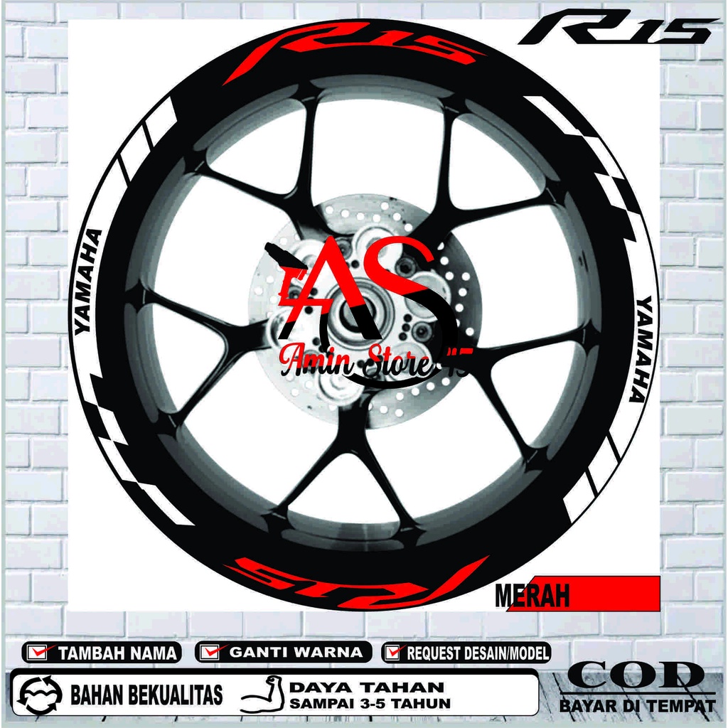 R15 สติ๊กเกอร์ขอบ, Yamaha R15 Variation Rim Sticker Trim
