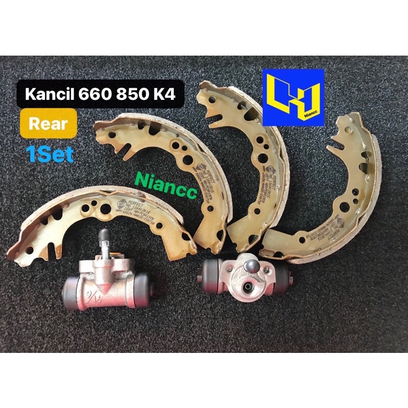 (สมบูรณ์) รองเท้าเบรกหลัง Perodua Kancil 660 850 K4 พร้อมปั๊มเบรค