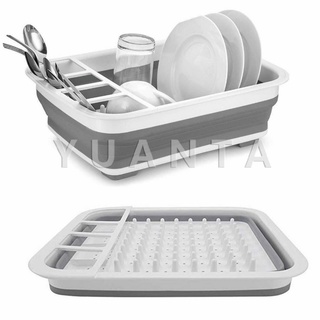 YUANTA ถาดคว่ำจาน ชาม แบบพับเก็บได้ ใช้งานสะดวก ที่คว่ำจานอเนกประสงค์  อุปกรณ์ Folding dish rack