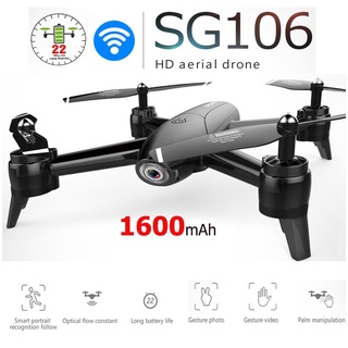 โดรนของเล่น SG106 Drone โดรนระดับเริ่มต้น 1080P 720K 1600mAh Wifi Fpv