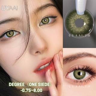 Uyaai คอนแทคเลนส์คอสเพลย์ 1 ด้าน สีเขียว สําหรับแต่งตา PATTAYA -0.75~-8.00