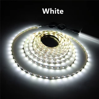Dc5v แถบไฟ LED USB SMD3528 1 เมตร 2/3 เมตร 4/5 เมตร พร้อมเทปสวิตช์ไฟ LED สีขาวอบอุ่น สําหรับตกแต่งพื้นหลังทีวี ห้องนอน