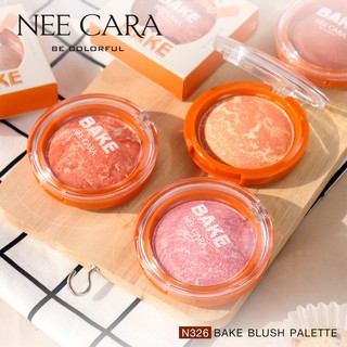 NEE CARA BAKE BLUSH ON PALETTE N326 นีคาร่า บลัชออน บลัชออนคุ้กกี้ บลัชออน ปัดแก้ม ชิมเมอร์