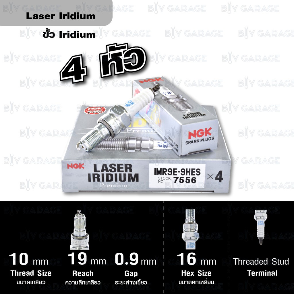 NGK หัวเทียน LASER IRIDIUM IMR9E-9HES 4 หัว ใช้สำหรับ Honda CB650R / CBR650R / CBR1000RR ปี 2008 ขึ้นไป