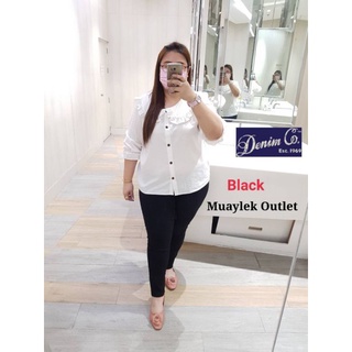 กางเกงยีนส์ขายาวสีดำผ้ายืด เอว34-50นิ้ว