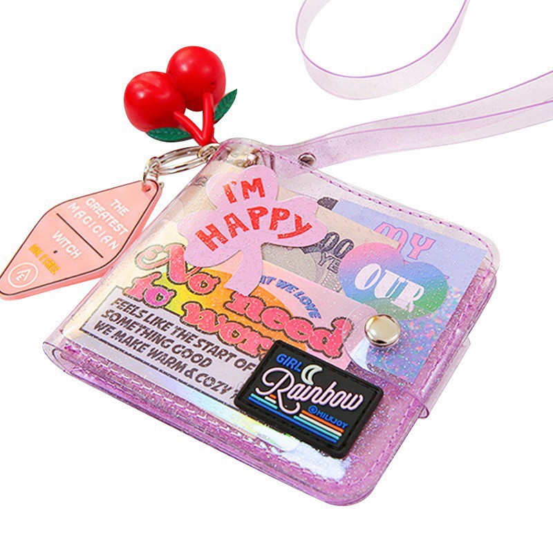 SIAMBAGSHOP(S1289) กระเป๋าสตางค์ใบสั้นใสน่ารักมีกริตเตอร์