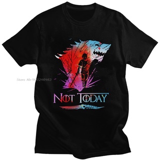 [COD]เสื้อยืดคอกลม แขนสั้น ผ้าฝ้าย พิมพ์ลาย Arya Stark Pure Not Today สําหรับผู้ชาย