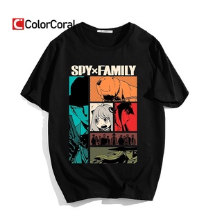 Colorcoral เสื้อยืด พิมพ์ลายการ์ตูนอนิเมะ Spy X Family Kawaii Anya สไตล์ญี่ปุ่น ฮาราจูกุ แนวสตรีท สําหรับผู้ชาย และผู้หญิง