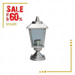 Lighttrio โคมไฟหัวเสา Classic Lamp ไฟภายนอก ไฟสนาม รุ่น O-20657S/ST - สีเงิน (ไม่รวมหลอด)