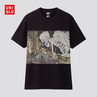 Uniqlo เสื้อยืดลําลอง แขนสั้น พิมพ์ลาย สําหรับผู้ชาย ผู้หญิง (Ut) Edo Ukiyo - E (425625 Uniqlo)