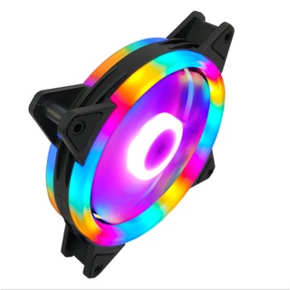 พัดลม FAN ระบายความร้อน เคส COOLMOON Dual Aperture 2nd Generation Fan x1 สีรุ้ง สินค้าใหม่ ส่งเร็ว ประกัน CPU2DAY