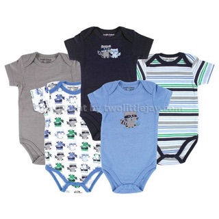 แท้ 100% เซ็ทบอดี้สูท Luvable Friends Raccoon Bodysuits set 5 ตัว (3-6mถึง9-12m)