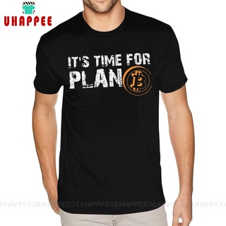 [COD]【สไตล์ฮาราจูกุ】เสื้อยืด ผ้าฝ้าย 100% พิมพ์ลาย Funky Its Time For Plan Bitcoin 4XL สีดํา LHZYS-5XL