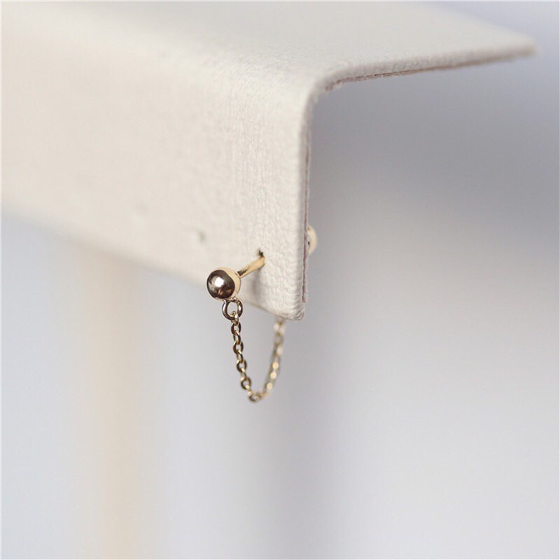 earika.earrings – one chain piercing จิวหูโซ่ห้อยเส้นเดียวเงินแท้ (มีให้เลือกสองสี) เหมาะสำหรับคนแพ้ง่าย ราคา ถูกที่สุด ดีลบีเคเค แกลเลอรีภาพที่ 6