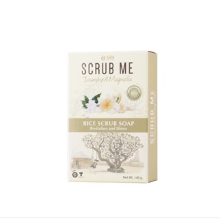O-Spa สบู่สครับเม็ดข้าว กลิ่นดอกมะลิและดอกแมกโนเลีย 95% Natural SCRUB ME Rice Scrub Soap - Jasmine &amp; Magnolia 140g