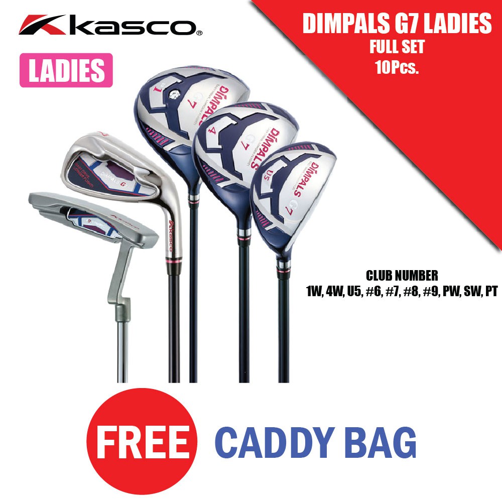 KASCO DIMPALS G7 LADIES Full set (10Clubs.)Free Caddy bag ชุดเหล็กสำหรับผู้หญิง 10ไม้ แถมถุงกอล์ฟฟรี