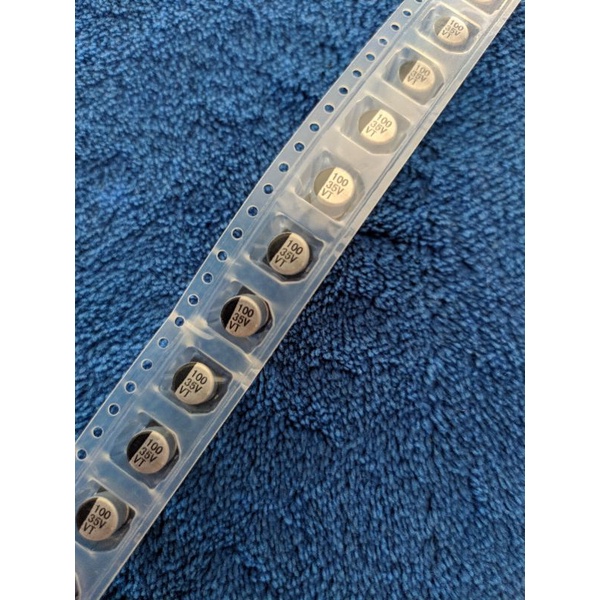 คาปาซิเตอร์ SMD Aluminum (ราคาต่อ 1 ชิ้น) 35V 100uf