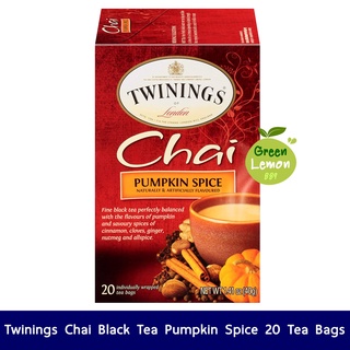 Twinings Chai Black Tea Pumpkin Spice 20 Tea Bags ชาทไวนิงส์ ชา ทไวนิงส์ ชาสมุนไพร