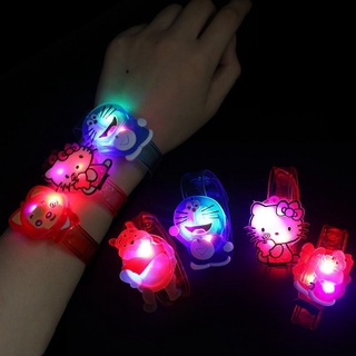 สายนาฬิกาข้อมือ Led ลายการ์ตูนน่ารัก พร้อมคริสตัลใส ลายดอกไม้ สําหรับเด็ก