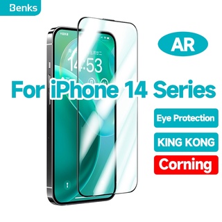 [Benks Official] Benks ฟิล์มกระจกนิรภัย กันรอยนิ้วมือ ป้องกันแสงสะท้อน สําหรับ IPhone 14 Plus Pro Max King Kong Corning Series