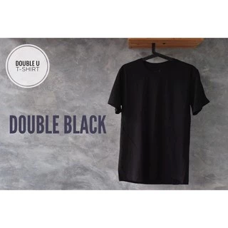 Double Black T-Shirt (เสื้อยืดสีดำล้วน คอกลม) Buy 1 Get 1 Free ซื้อ 1 แถม 1 ผ้าคอตตอน100% ไม่มีการเย็บตะเข็บข้างตัวเสื้อ