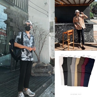 กางเกงชิโน่ ผสมผ้ายืด baystore กระบอกเล็ก Chino กางเกงขายาว สไตล์เกาหลี ใส่สบาย