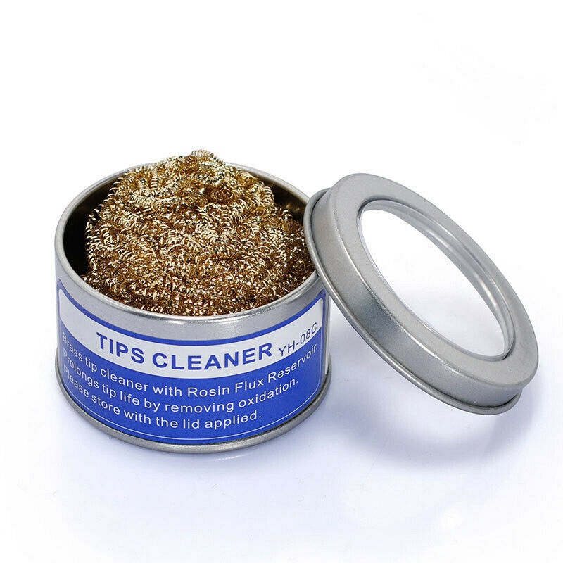 2 Type Solder Welding Soldering Iron Tip Cleaner Brass Wire Ball With Rosin Flux Soldering Repair To