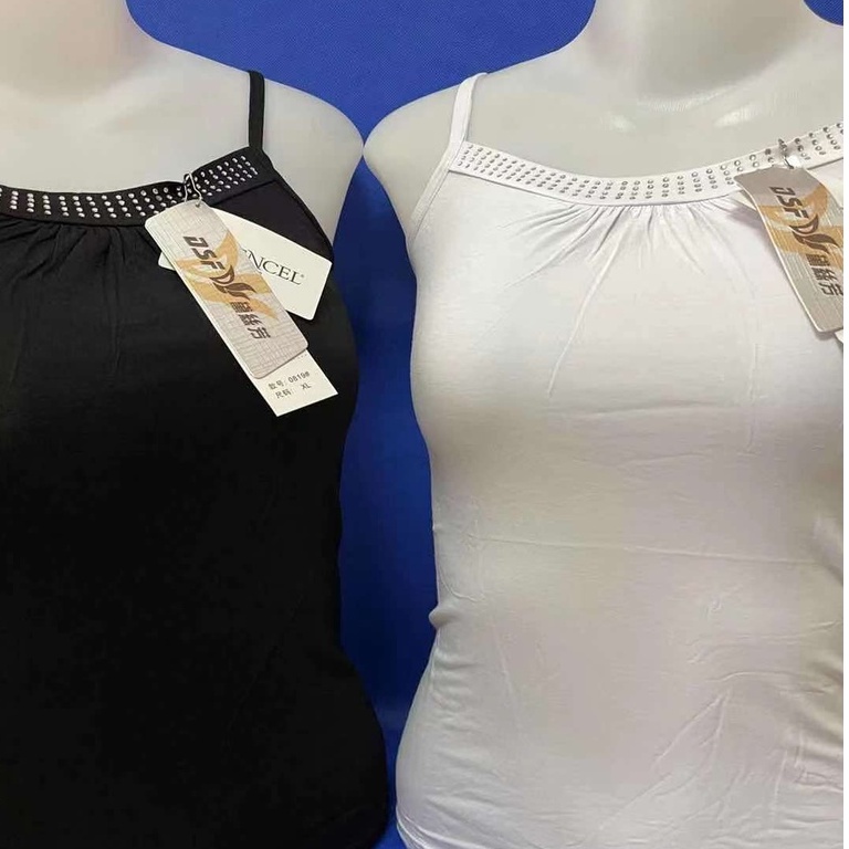 （พร้อมส่ง）เสื้อกล้ามเนื้อนุ่มต่อไหล่ด้วยลูกไม้อย่างดีไม่คัน