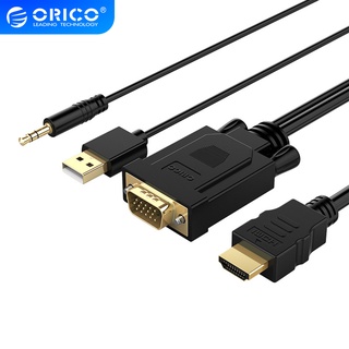 ORICO HDMI to VGA อะแดปเตอร์สายเคเบิ้ล Audio Video Converter with USB Power Cable