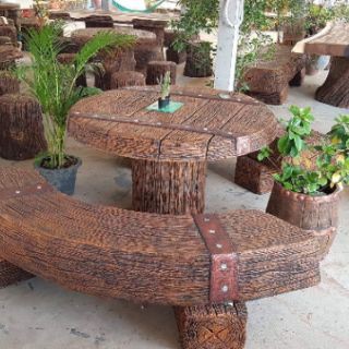 ชุดโต๊ะโค้งปูน ลายไม้ งานสวยมาก จัดส่งได้ทั่วประเทศ รับประกันการจัดส่ง100%