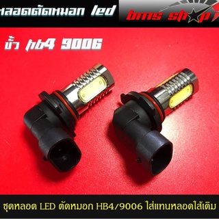 หลอดไฟตัดหมอก LED ขั้ว HB4/9006 สีขาว/สีฟ้าไอซ์บลู เลือกได้ แพค 1 คู่