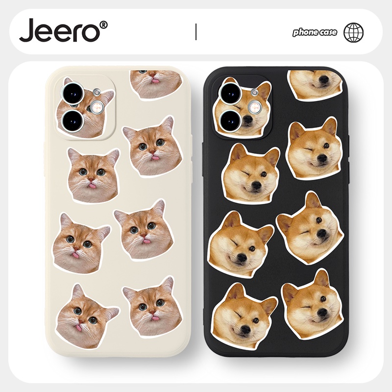 Jeero เคสคู่ เคสไอโฟน คู่รัก กันกระแทกซิลิโคนนุ่มน่ารักตลก เคสโทรศัพท์ Compatible for iPhone 13 12 11 Pro Max SE 2020 X XR XS 8 7 ip Plus HFF745