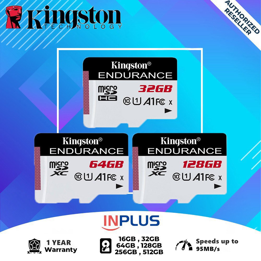 Kingston Endurance Memory Card 512GB / 25G6B / 128GB / 64GB / 32GB / 16GB 95MB / s Micro SD Card Cla